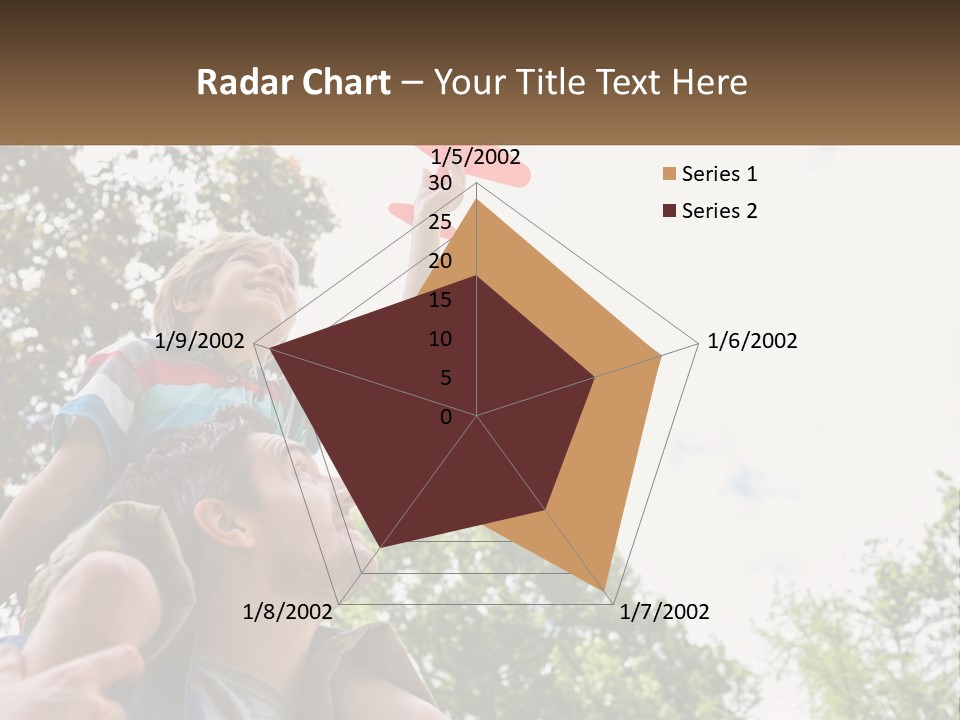 A Man Holding A Small Child On His Shoulders PowerPoint Template
