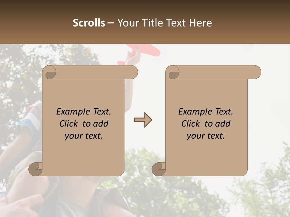 A Man Holding A Small Child On His Shoulders PowerPoint Template