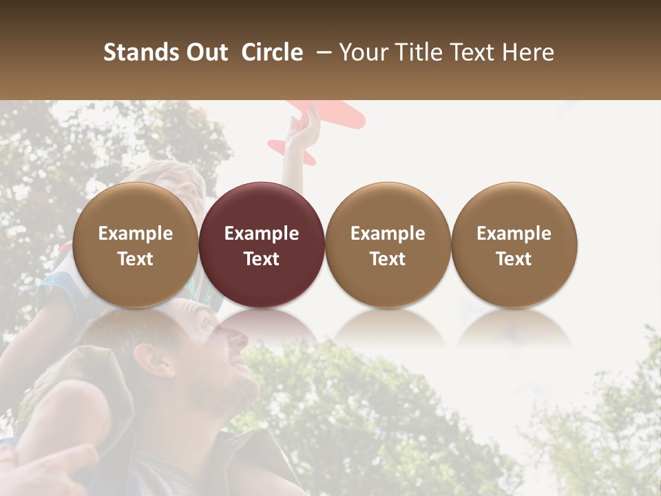 A Man Holding A Small Child On His Shoulders PowerPoint Template