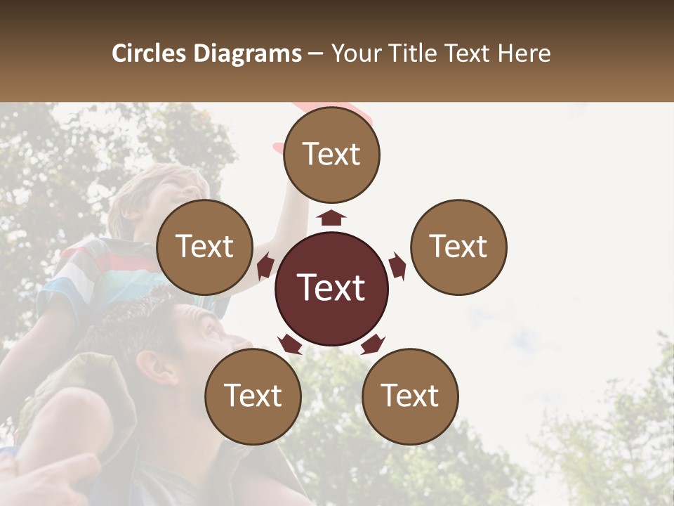 A Man Holding A Small Child On His Shoulders PowerPoint Template