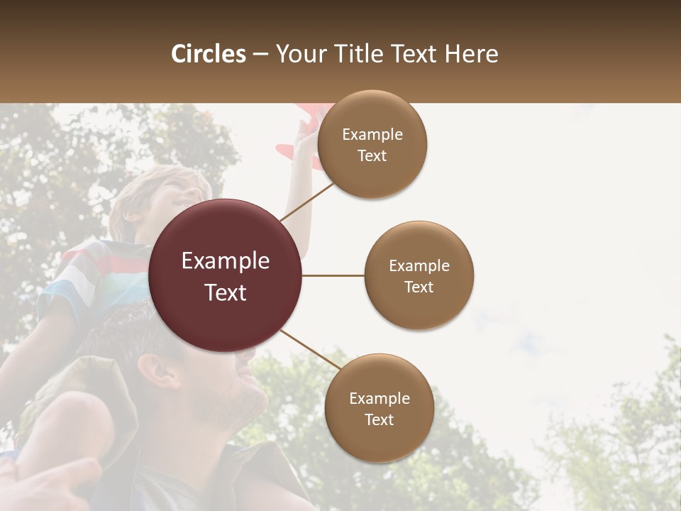 A Man Holding A Small Child On His Shoulders PowerPoint Template