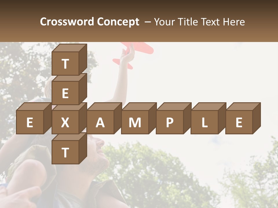 A Man Holding A Small Child On His Shoulders PowerPoint Template