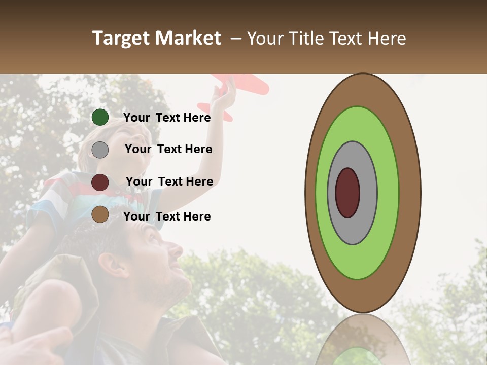 A Man Holding A Small Child On His Shoulders PowerPoint Template