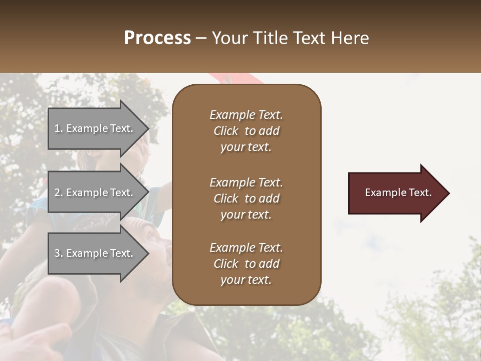 A Man Holding A Small Child On His Shoulders PowerPoint Template