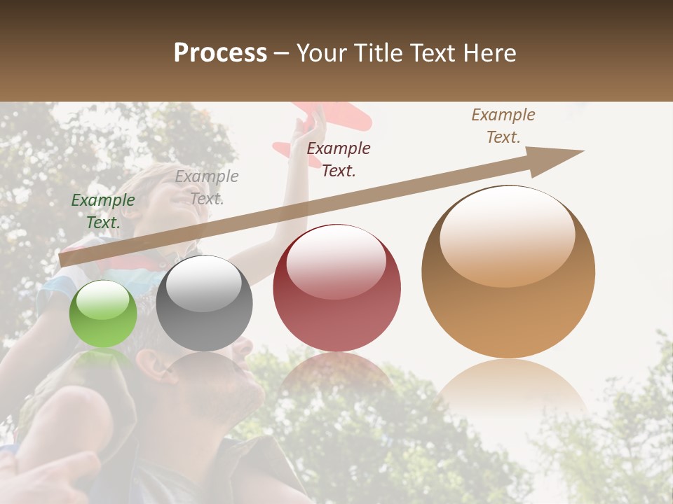 A Man Holding A Small Child On His Shoulders PowerPoint Template