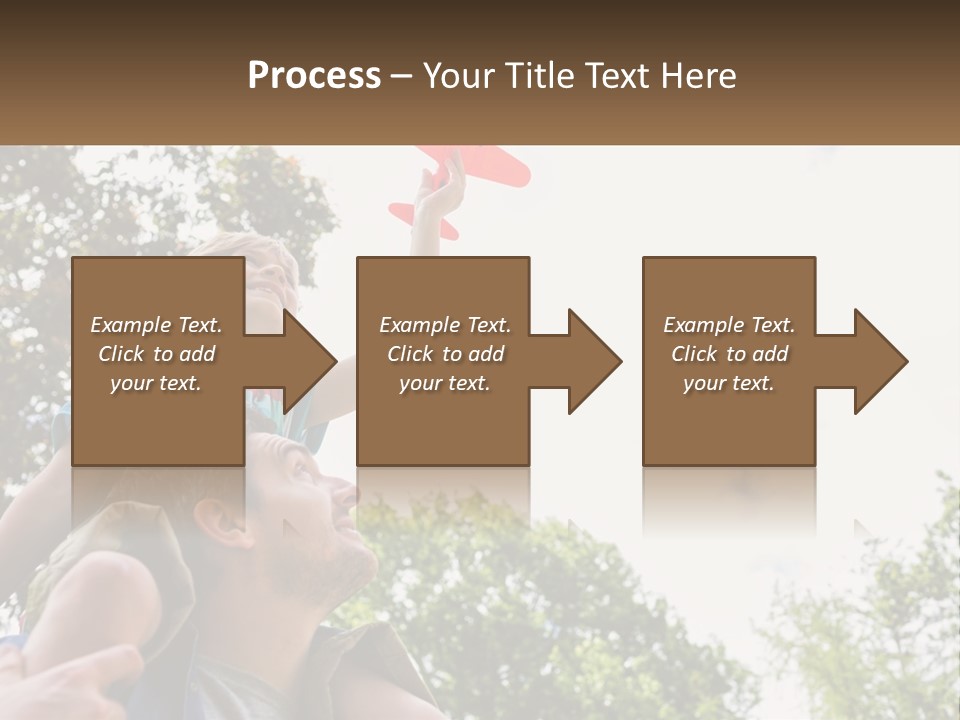 A Man Holding A Small Child On His Shoulders PowerPoint Template