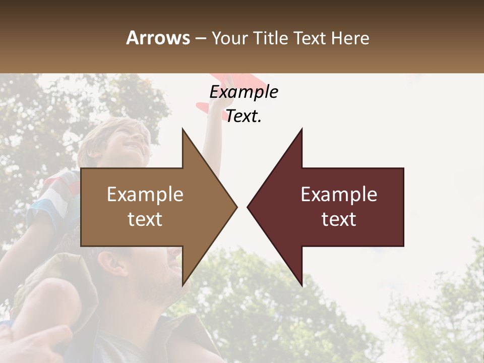 A Man Holding A Small Child On His Shoulders PowerPoint Template