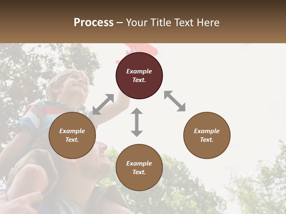 A Man Holding A Small Child On His Shoulders PowerPoint Template