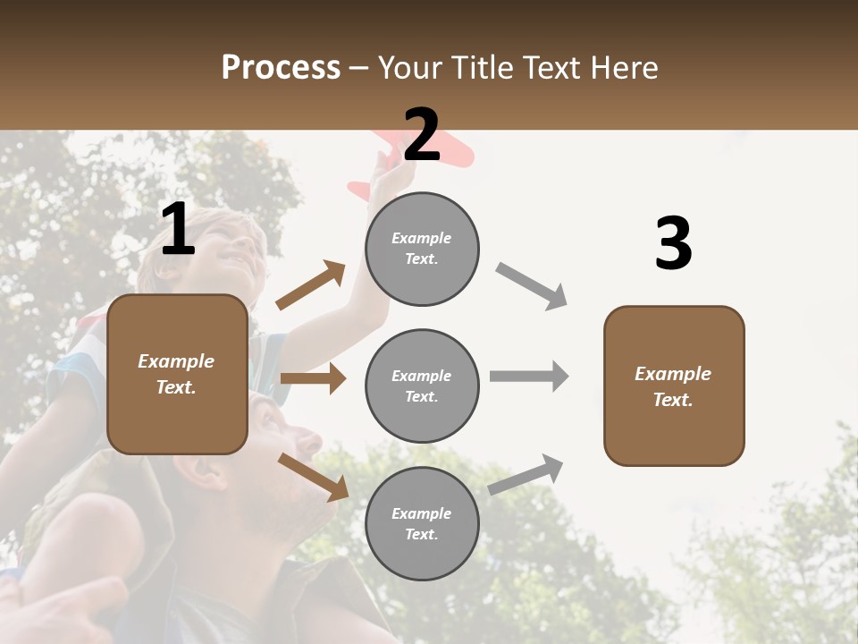 A Man Holding A Small Child On His Shoulders PowerPoint Template