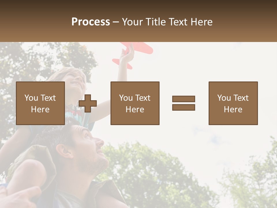 A Man Holding A Small Child On His Shoulders PowerPoint Template