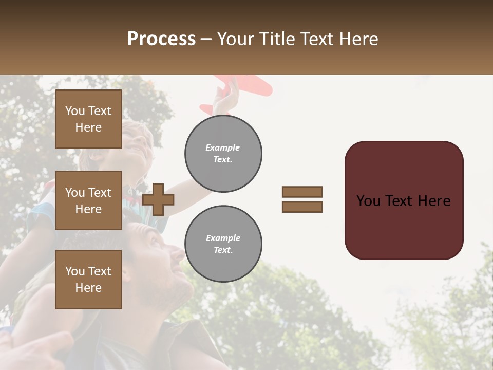 A Man Holding A Small Child On His Shoulders PowerPoint Template