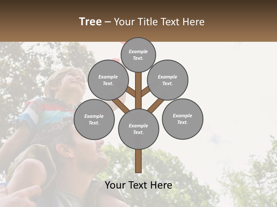 A Man Holding A Small Child On His Shoulders PowerPoint Template