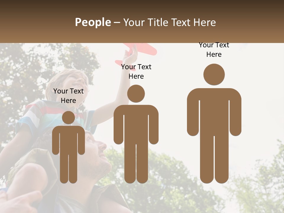 A Man Holding A Small Child On His Shoulders PowerPoint Template