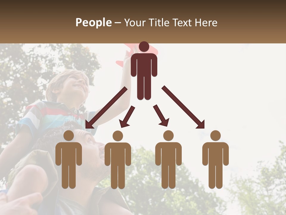 A Man Holding A Small Child On His Shoulders PowerPoint Template