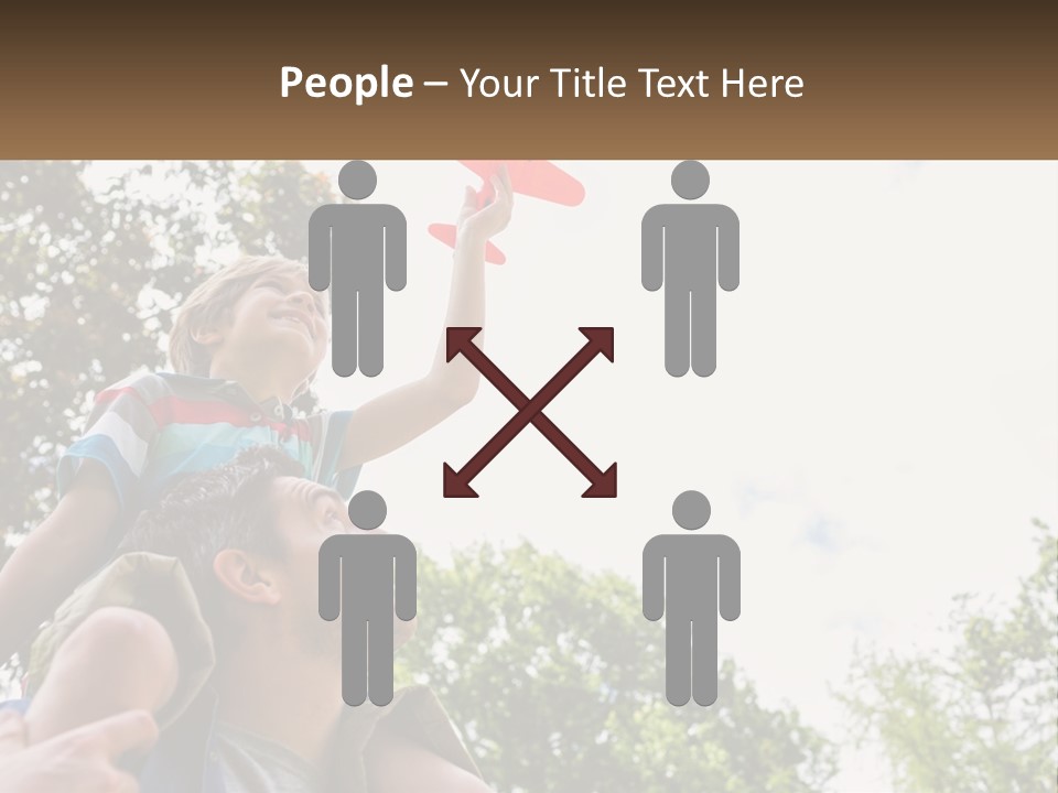 A Man Holding A Small Child On His Shoulders PowerPoint Template