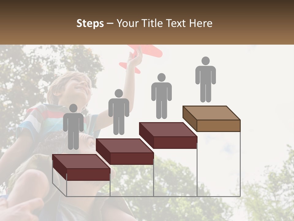 A Man Holding A Small Child On His Shoulders PowerPoint Template