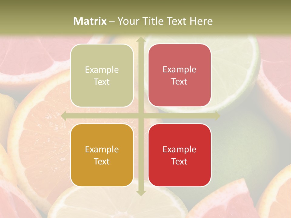 A Group Of Citrus Fruits With A Green Background PowerPoint Template