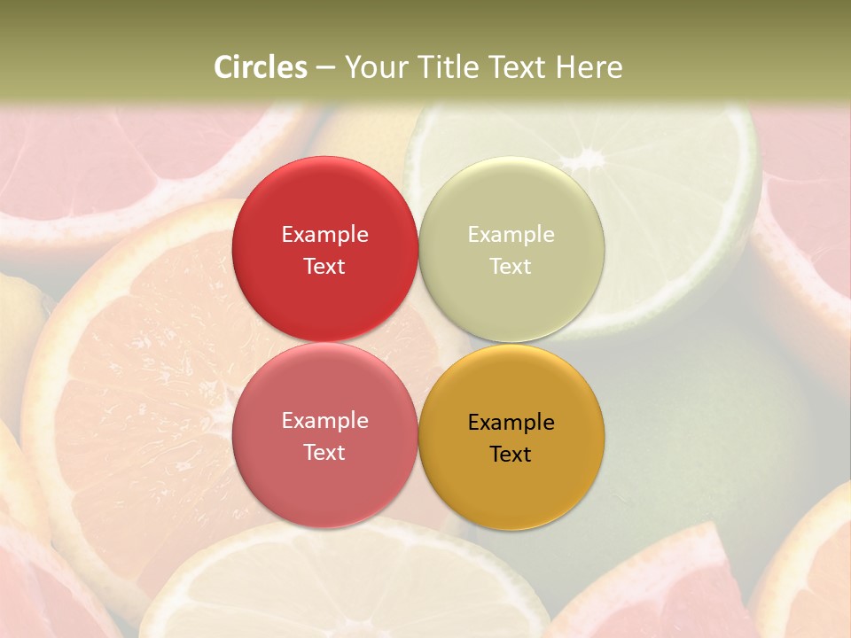 A Group Of Citrus Fruits With A Green Background PowerPoint Template
