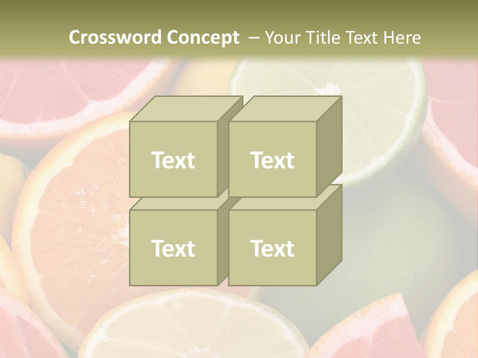 A Group Of Citrus Fruits With A Green Background PowerPoint Template