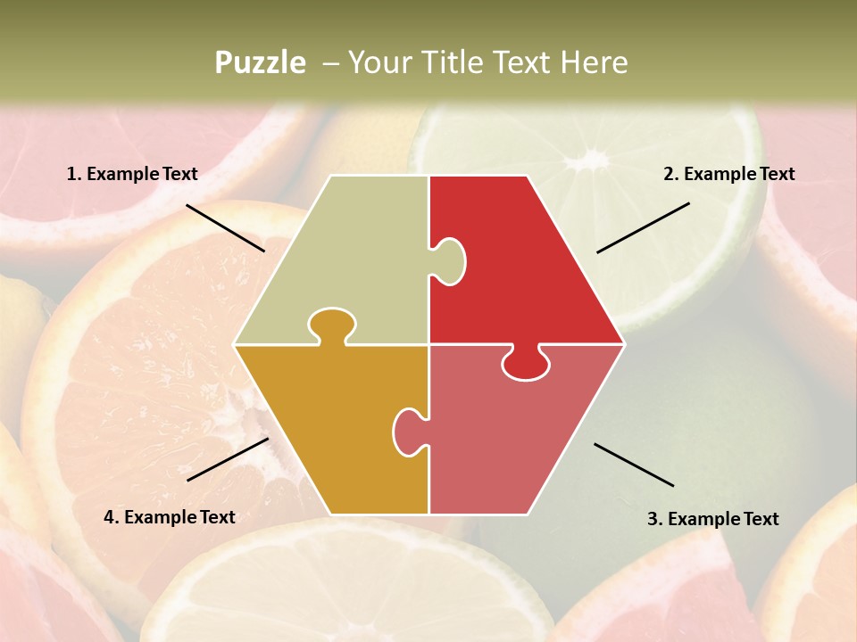 A Group Of Citrus Fruits With A Green Background PowerPoint Template