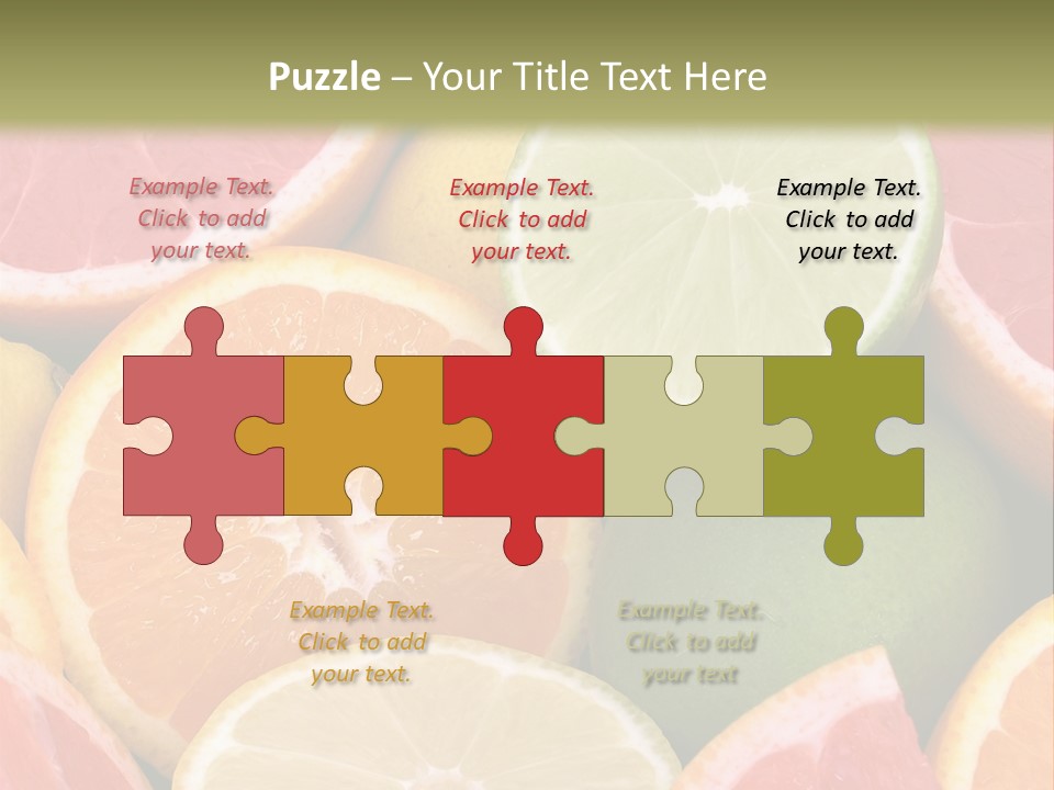 A Group Of Citrus Fruits With A Green Background PowerPoint Template