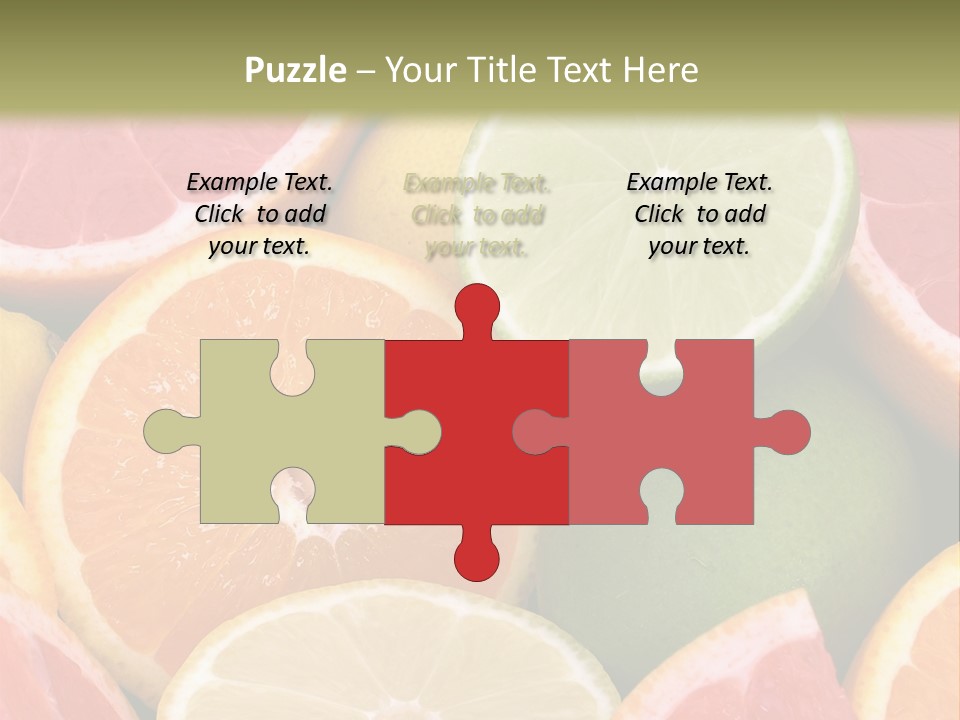 A Group Of Citrus Fruits With A Green Background PowerPoint Template