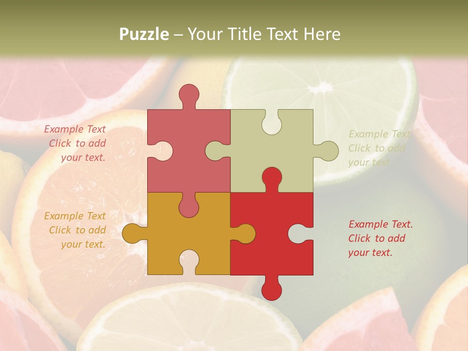 A Group Of Citrus Fruits With A Green Background PowerPoint Template