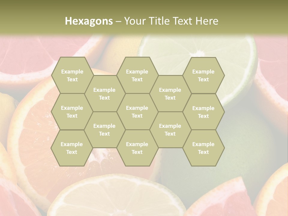 A Group Of Citrus Fruits With A Green Background PowerPoint Template