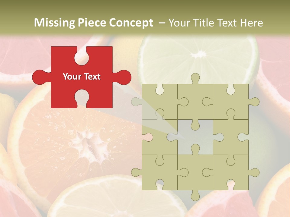 A Group Of Citrus Fruits With A Green Background PowerPoint Template