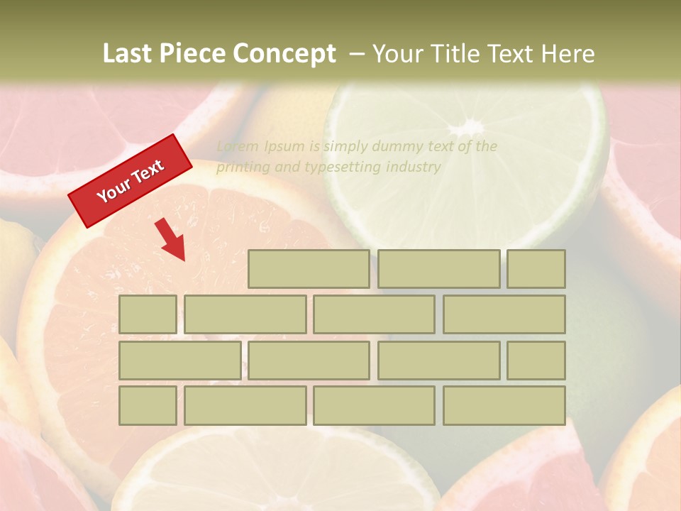 A Group Of Citrus Fruits With A Green Background PowerPoint Template