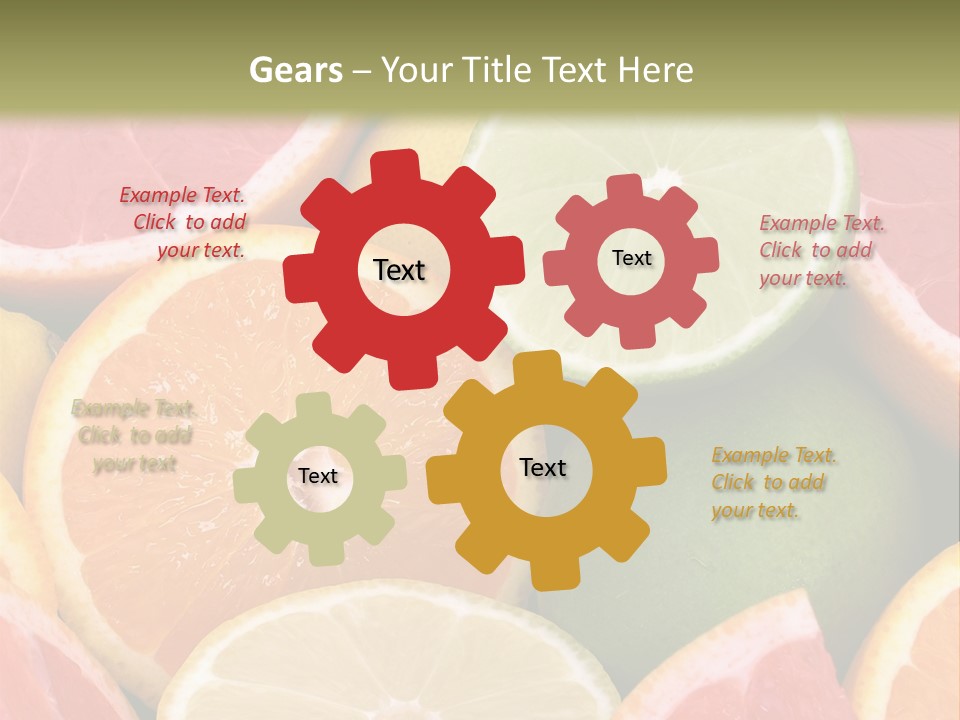 A Group Of Citrus Fruits With A Green Background PowerPoint Template