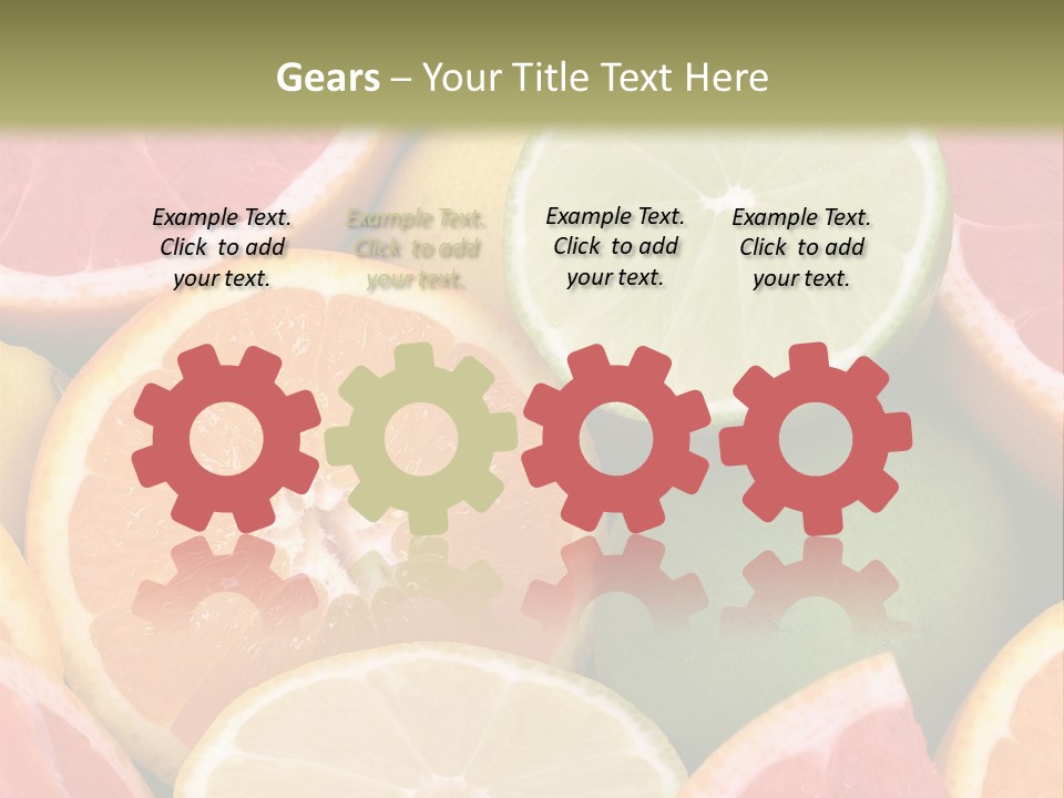 A Group Of Citrus Fruits With A Green Background PowerPoint Template