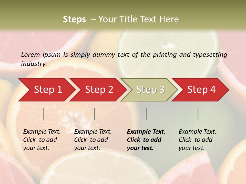 A Group Of Citrus Fruits With A Green Background PowerPoint Template