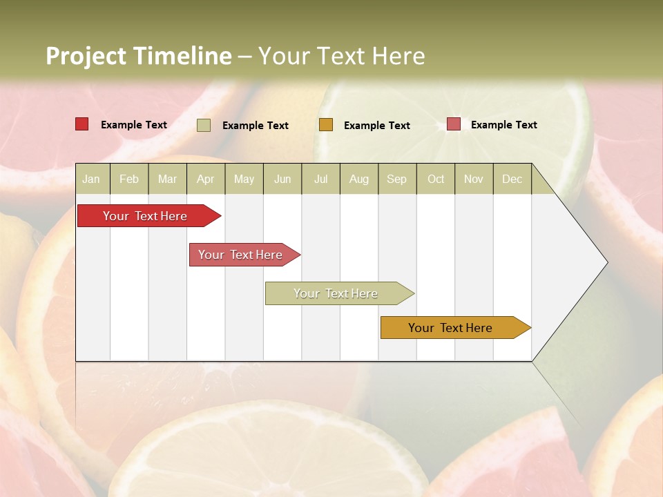 A Group Of Citrus Fruits With A Green Background PowerPoint Template
