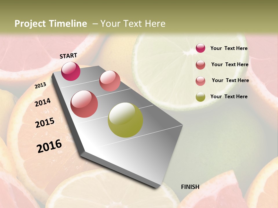 A Group Of Citrus Fruits With A Green Background PowerPoint Template