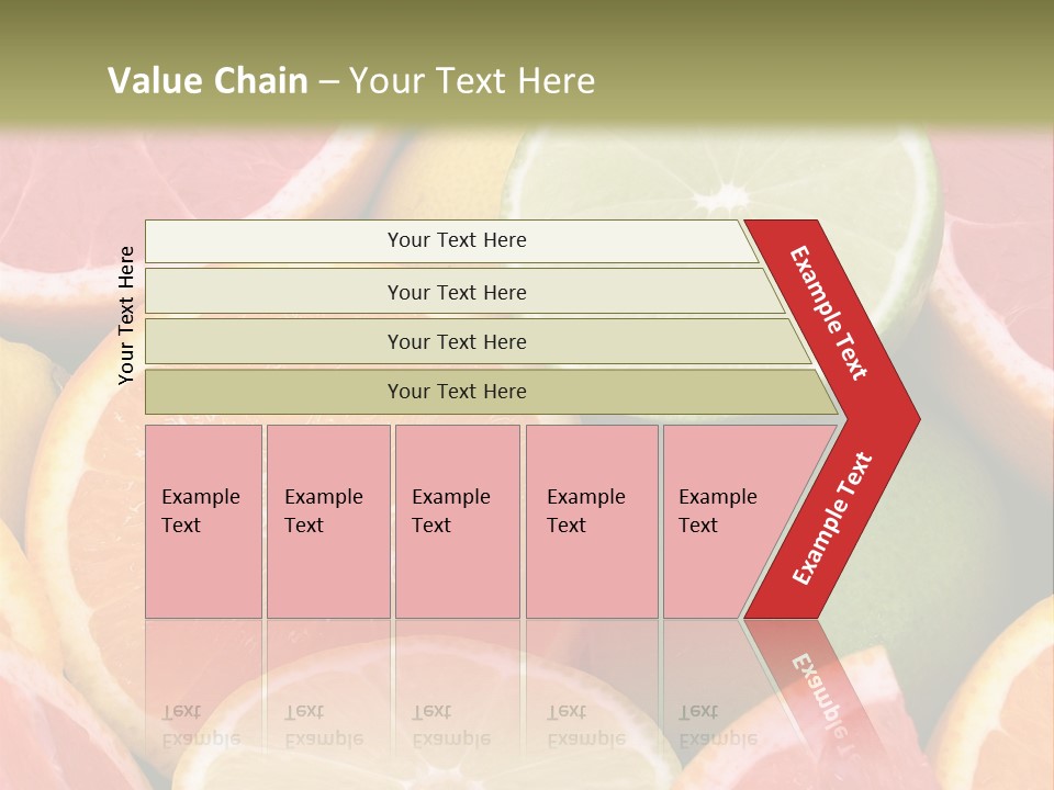 A Group Of Citrus Fruits With A Green Background PowerPoint Template