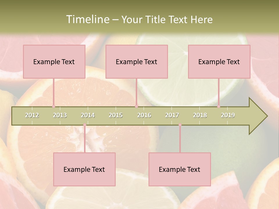 A Group Of Citrus Fruits With A Green Background PowerPoint Template