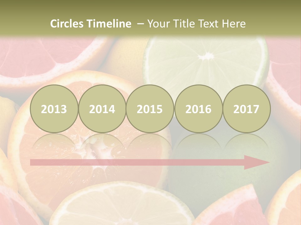A Group Of Citrus Fruits With A Green Background PowerPoint Template