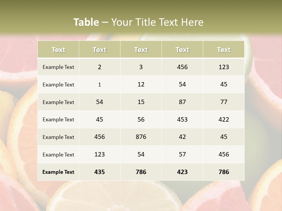 A Group Of Citrus Fruits With A Green Background PowerPoint Template