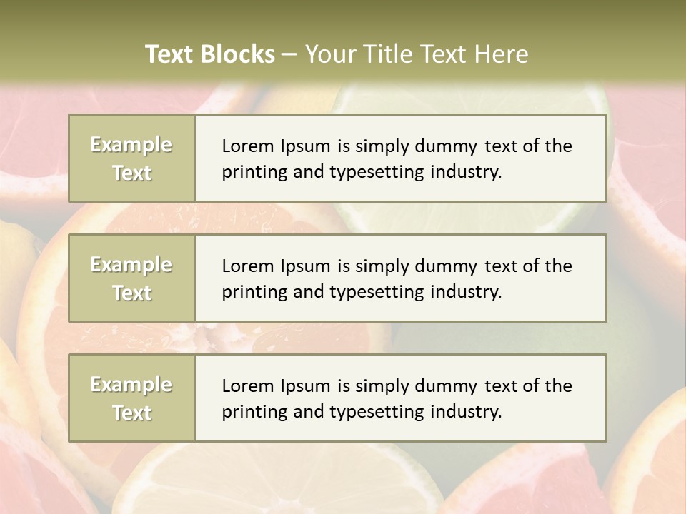 A Group Of Citrus Fruits With A Green Background PowerPoint Template