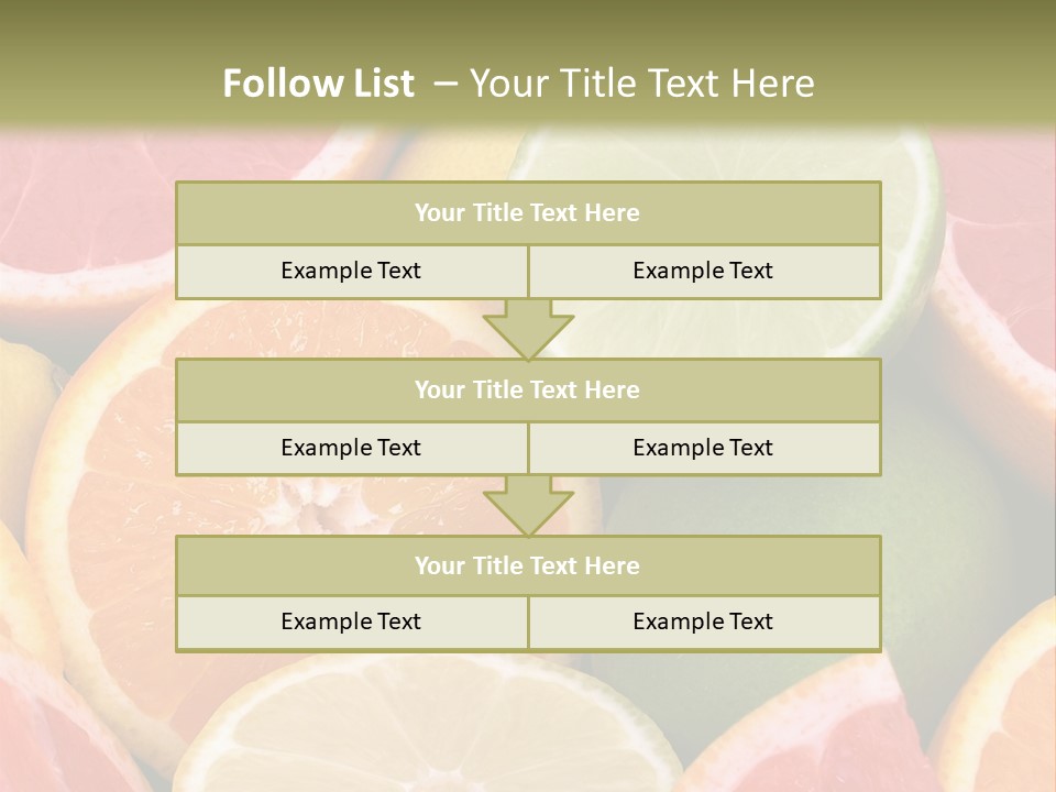 A Group Of Citrus Fruits With A Green Background PowerPoint Template