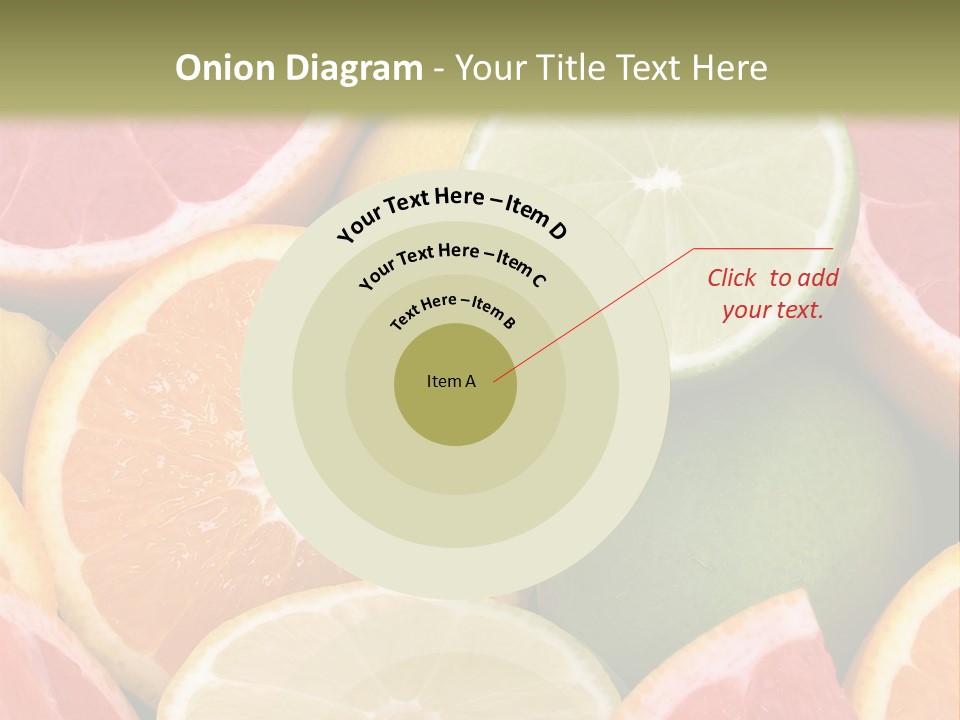 A Group Of Citrus Fruits With A Green Background PowerPoint Template