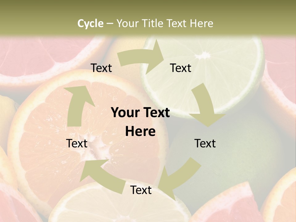 A Group Of Citrus Fruits With A Green Background PowerPoint Template