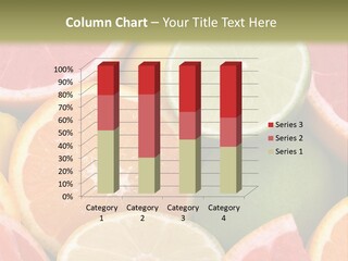 A Group Of Citrus Fruits With A Green Background PowerPoint Template