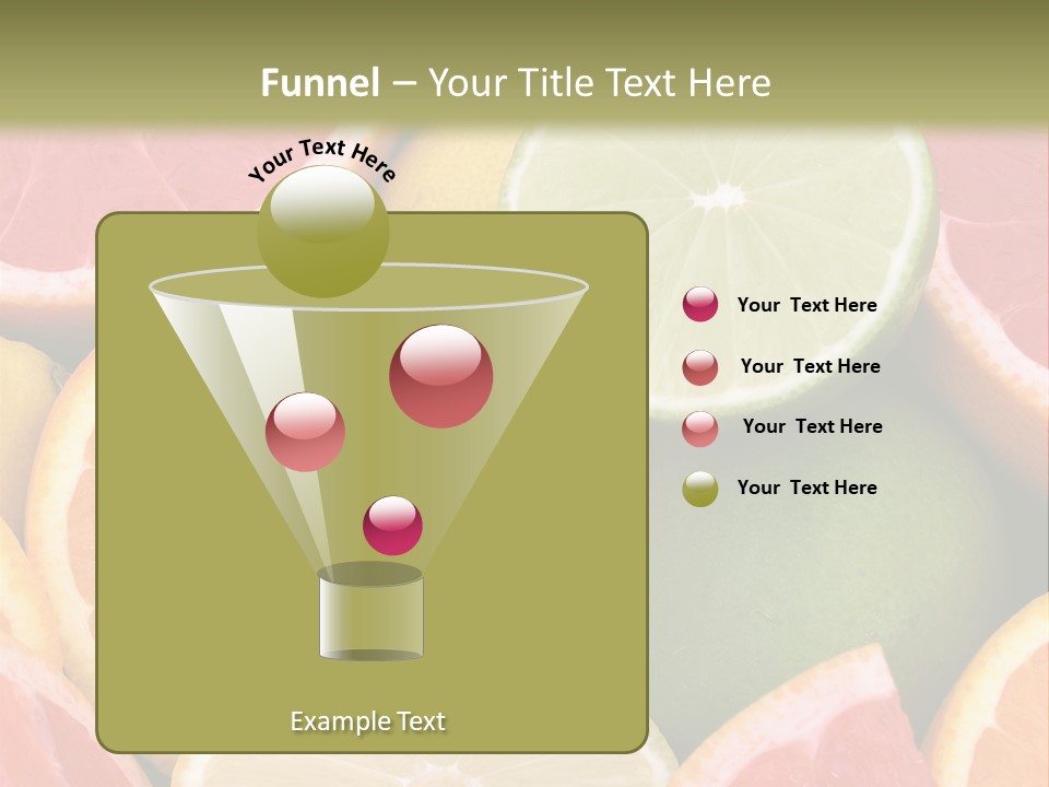 A Group Of Citrus Fruits With A Green Background PowerPoint Template