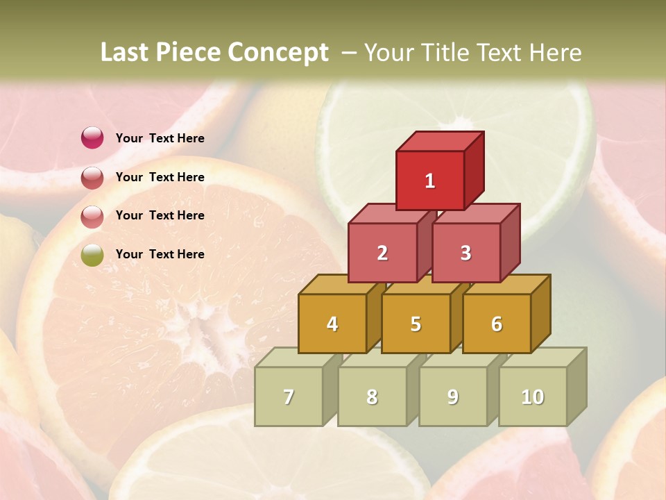 A Group Of Citrus Fruits With A Green Background PowerPoint Template