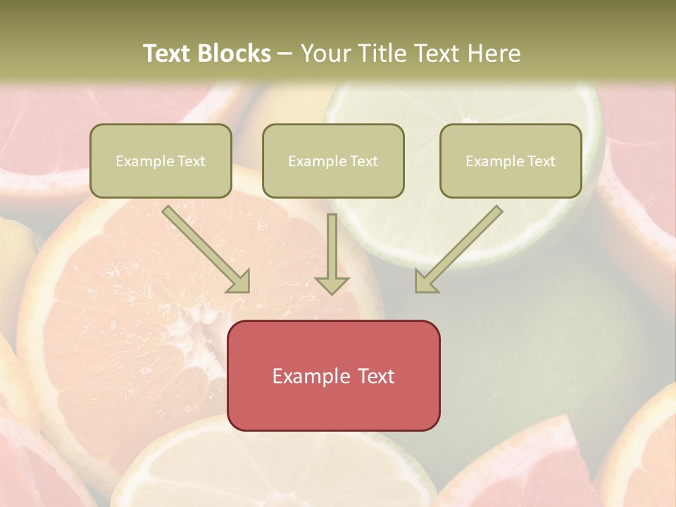 A Group Of Citrus Fruits With A Green Background PowerPoint Template