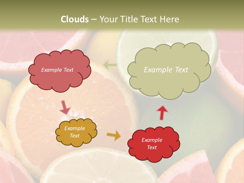 A Group Of Citrus Fruits With A Green Background PowerPoint Template