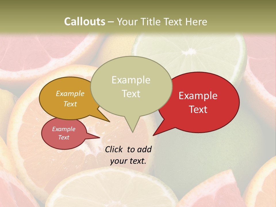 A Group Of Citrus Fruits With A Green Background PowerPoint Template