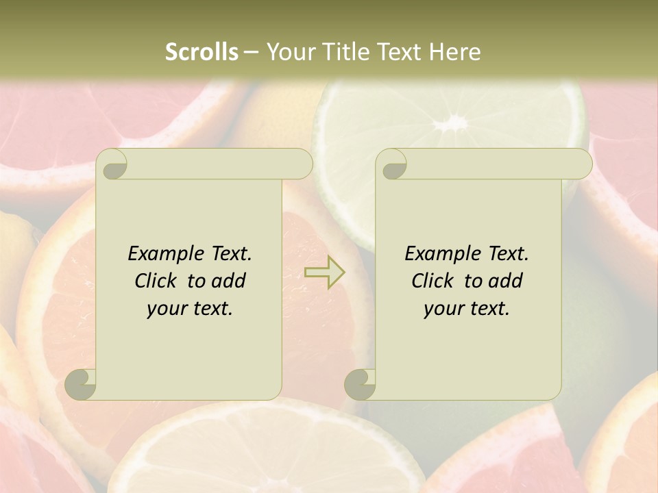 A Group Of Citrus Fruits With A Green Background PowerPoint Template